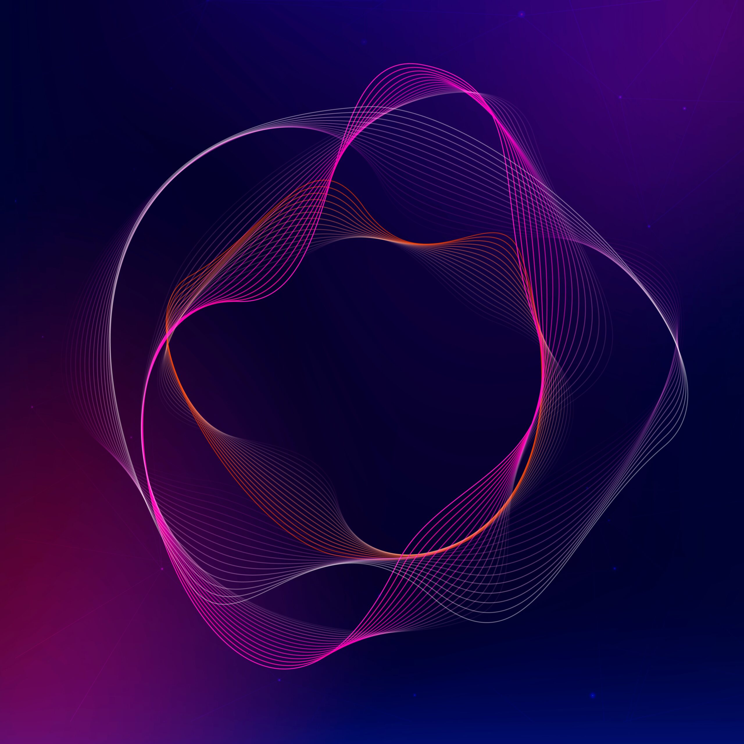 Virtual assistant technology vector irregular circle shape in pink